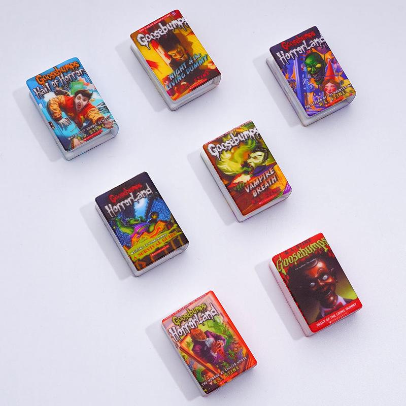 3D Adhesive Mould Helloween Series Books Silicone Focal Beads, Random Mix