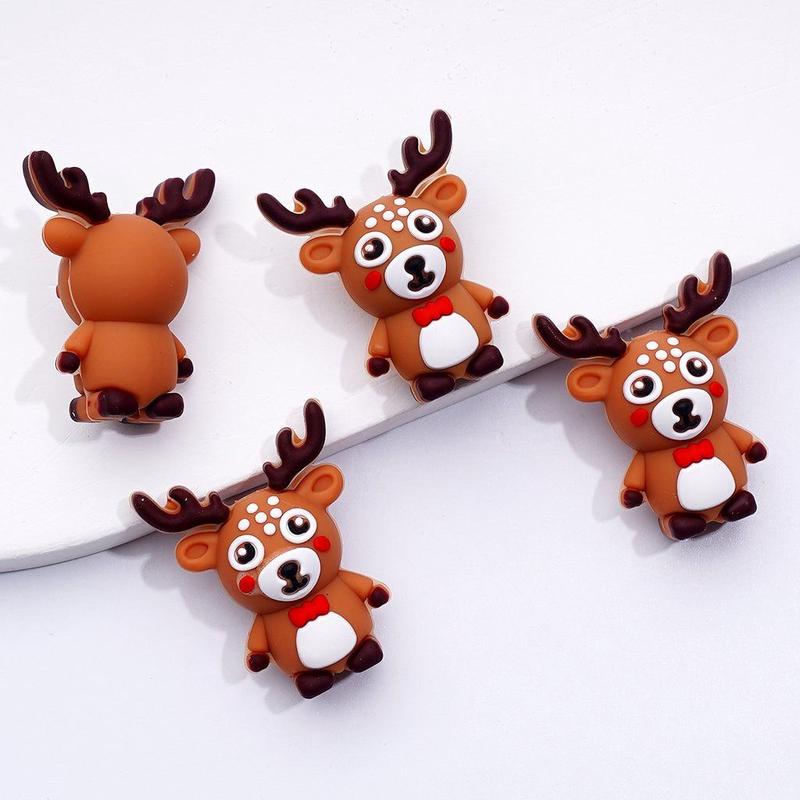 3D Cute Vivid Deer Elk Animal Silicone Focal Beads