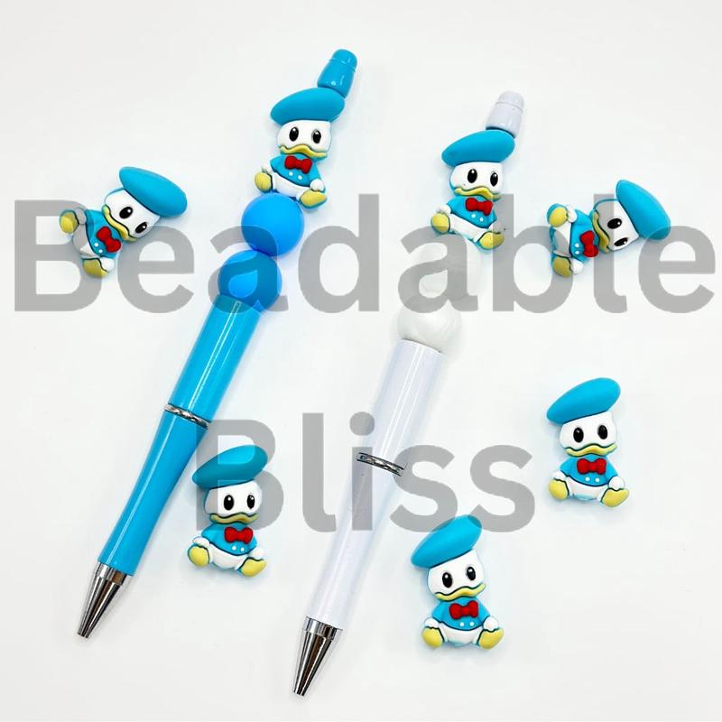 3D Cute Girl and Boy Duck Childhood Classics Cartoon Silicone Focal Beads
