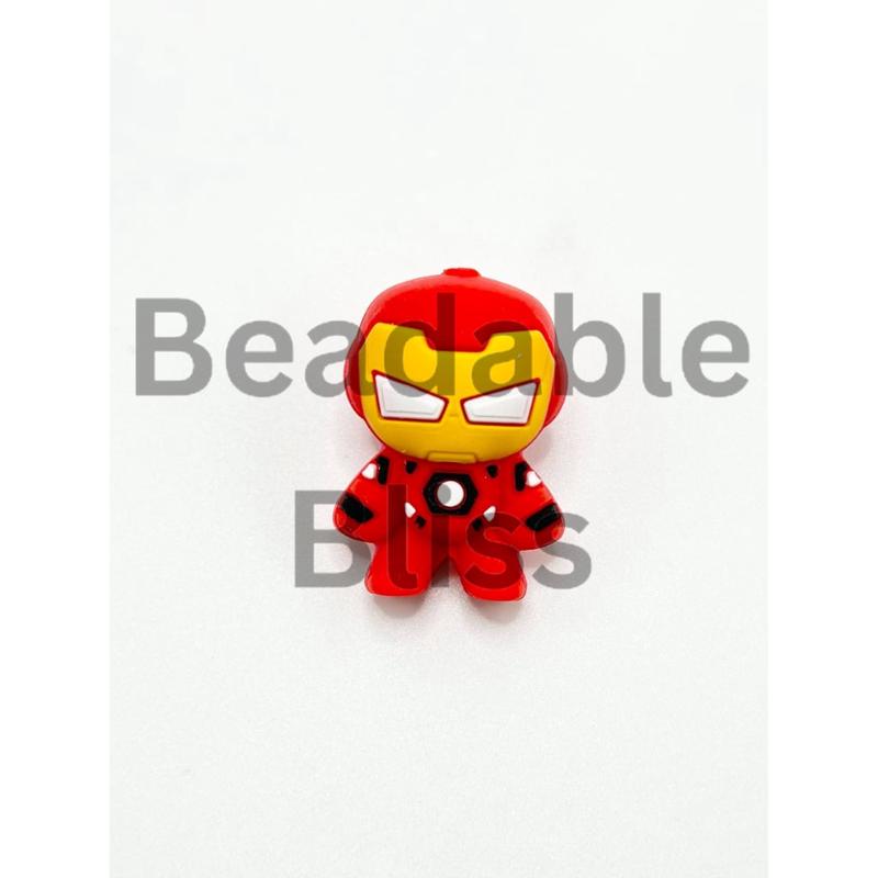 3D Brave Iron Ma Super Her Silicone Focal Beads