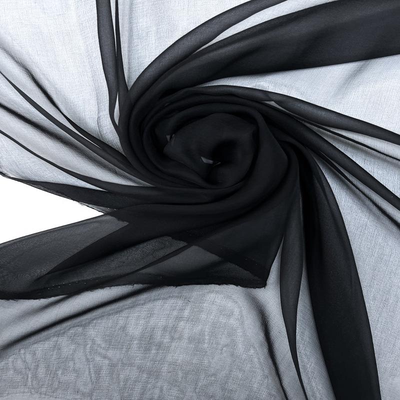 Black Silk Sateen Dress Fabric