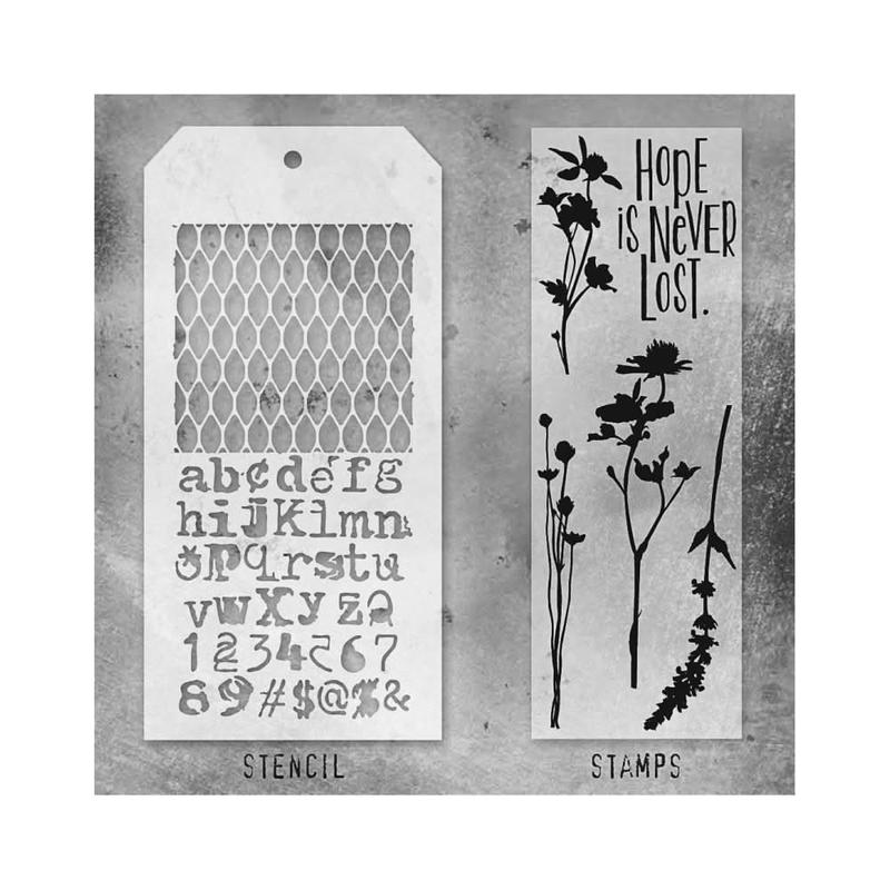 Tim Holtz Mixed-Media Stamps & Stencil - Set #21