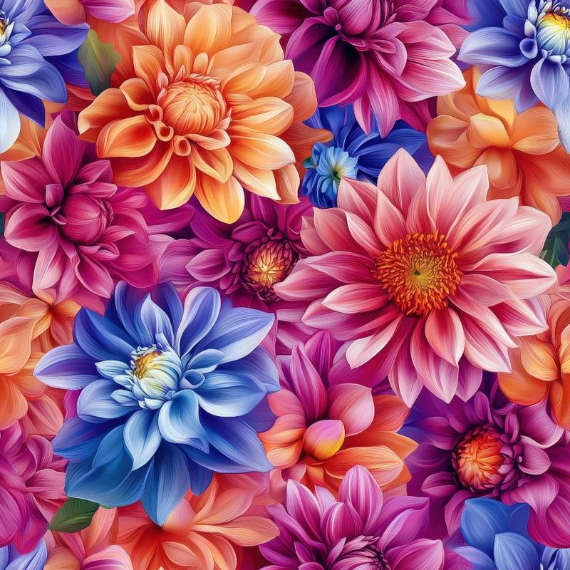 3D Colorful Florals Pattern 5 Quilting Cotton Fabric