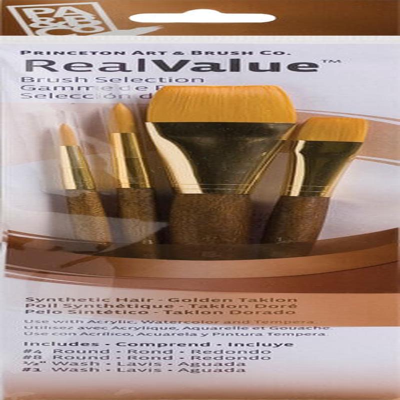 Princeton RealValue 4PC Synthetic Hair Brush Set
