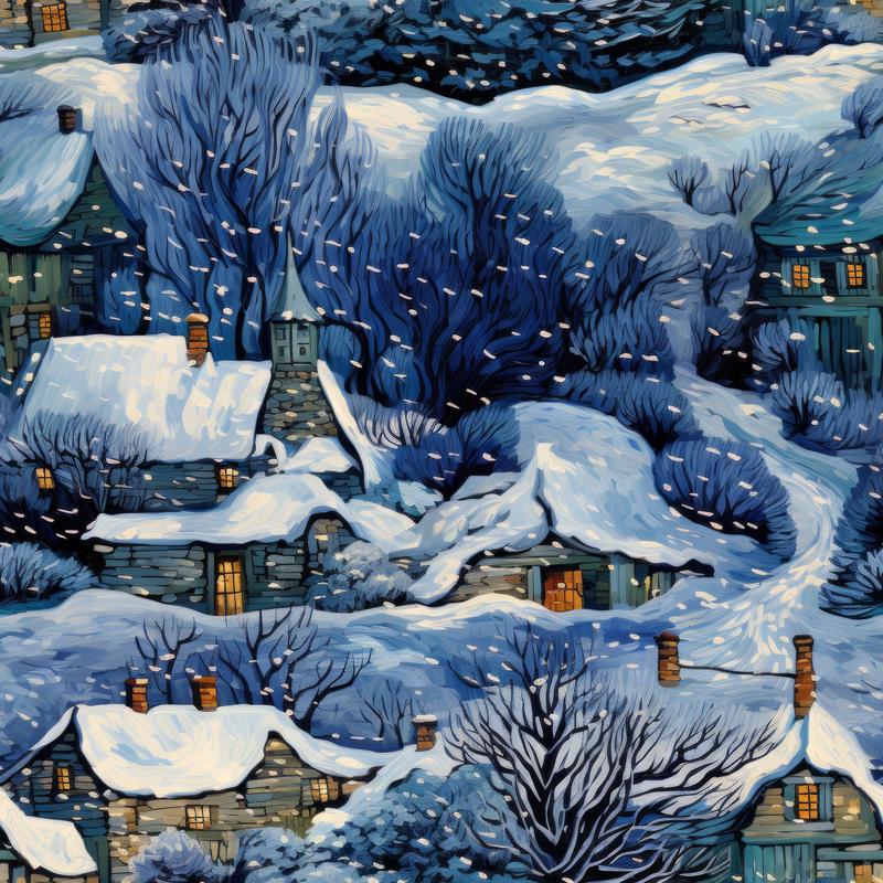 Winter Under the Dawn Pattern 3 Quilting Cotton Fabric