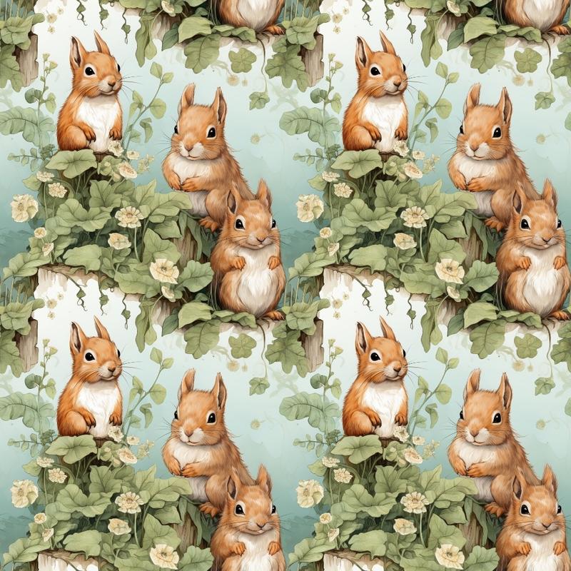 Woodland Animals Pattern 1 Quilting Cotton Fabric
