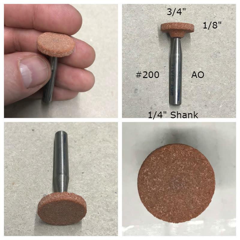 #200 Aluminum Oxide Mounted Stone AO #200 3/4x1/8 (1/4 shank)