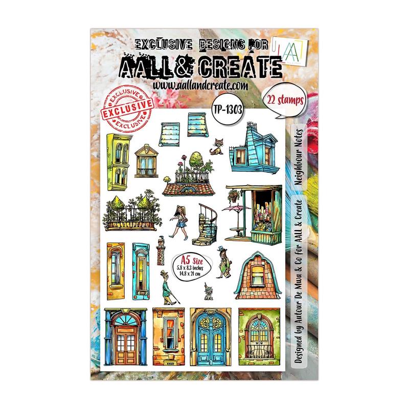 Aall & Create Clear Stamp Set #1303 - Neighbour Notes