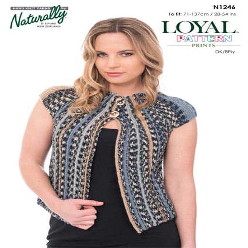 Sideways Knitted Cardigan Leaflet Pattern 1246