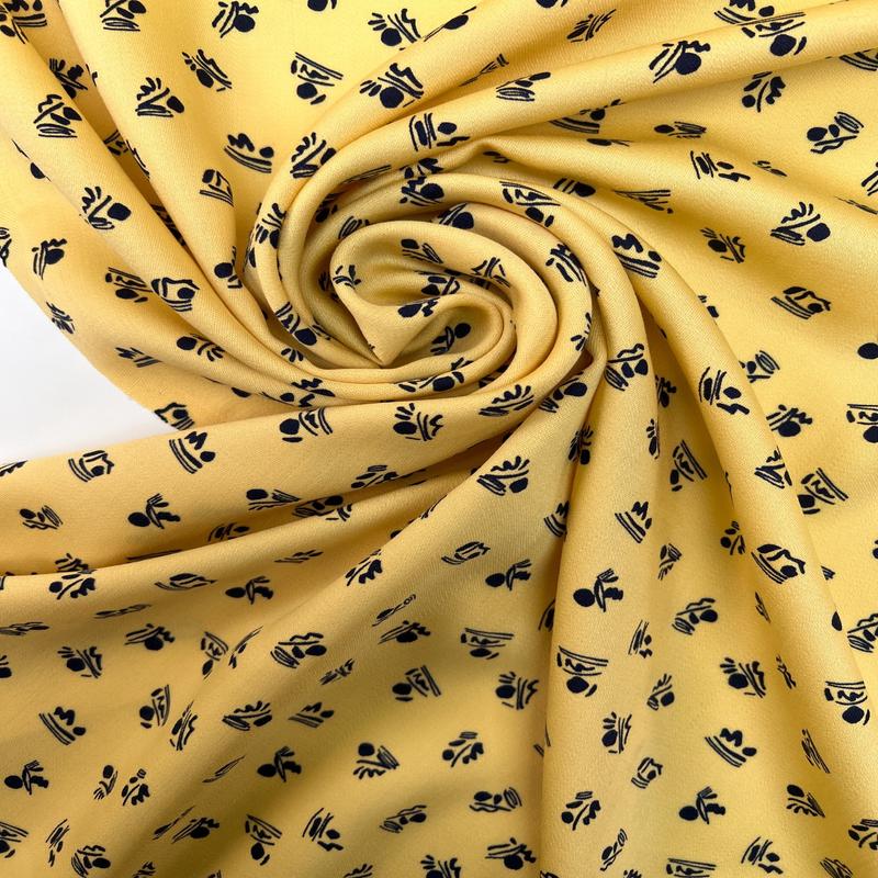Abstract Printed Wool Sateen