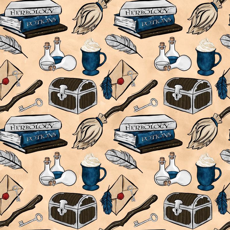 Wizard Magic School Pattern 45 Quilting Cotton Fabric