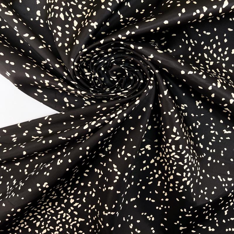 Abstract Black White Viscose Woven