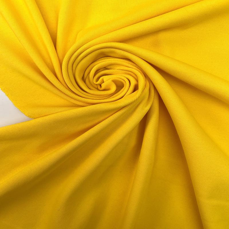Yellow Cotton Elastane Rib Knit