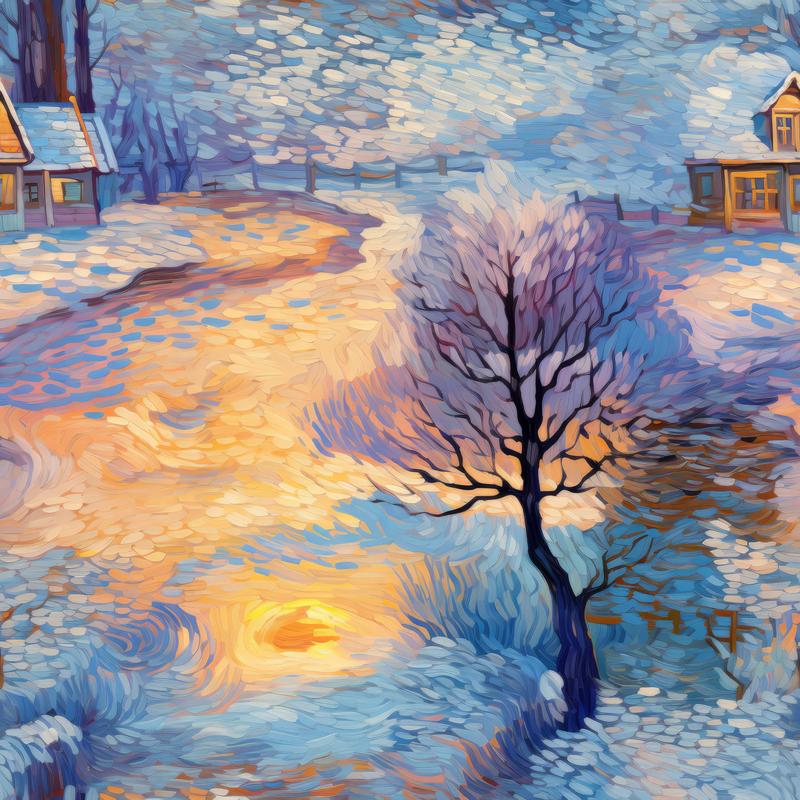 Winter Under the Dawn Pattern 21 Quilting Cotton Fabric