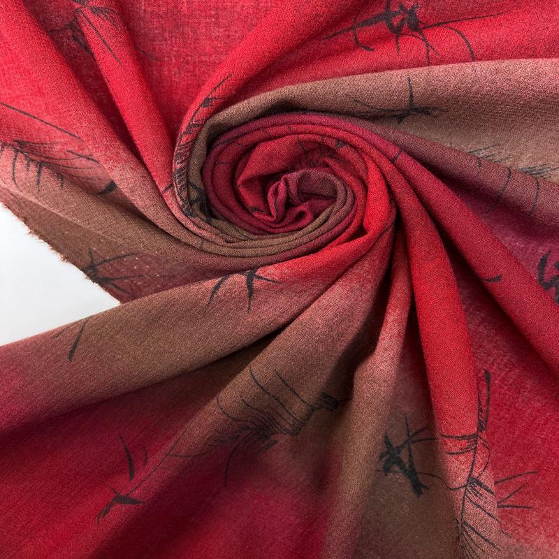 Abstract Printed Acrylic Crepe Fabric