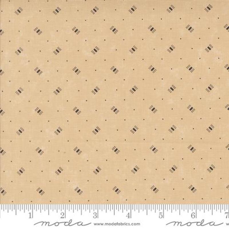 A Vintage Christmas Coal Cotton Fabric - Tan 9785 11