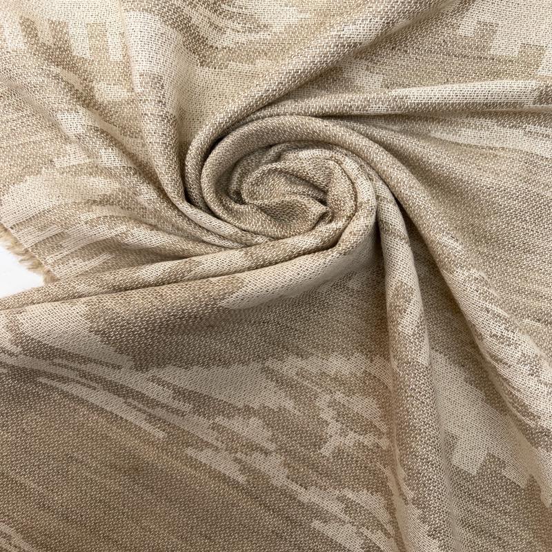 Abstract Cotton Fabric Shades White Beige