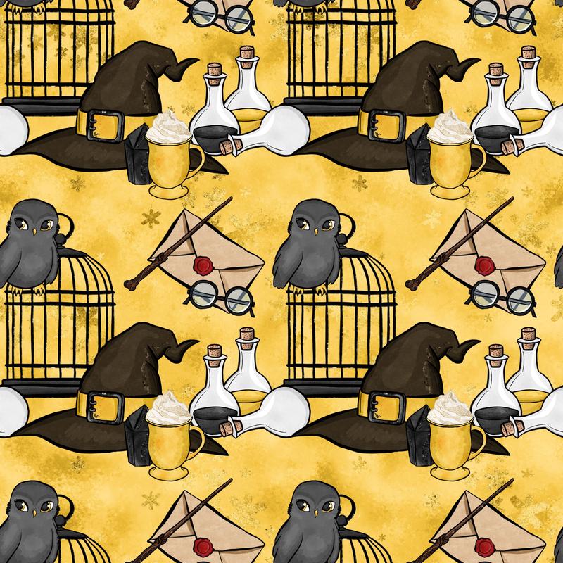 Wizard Magic School Pattern 8 Quilting Cotton Fabric
