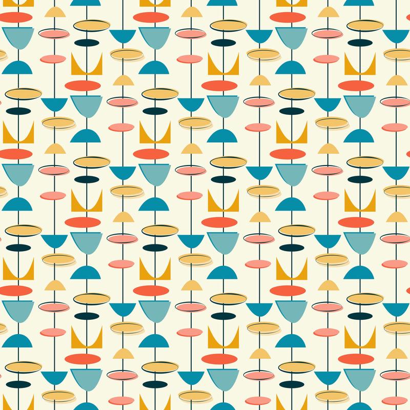 1950s Atomic Age Pattern 8 Quilting Cotton Fabric