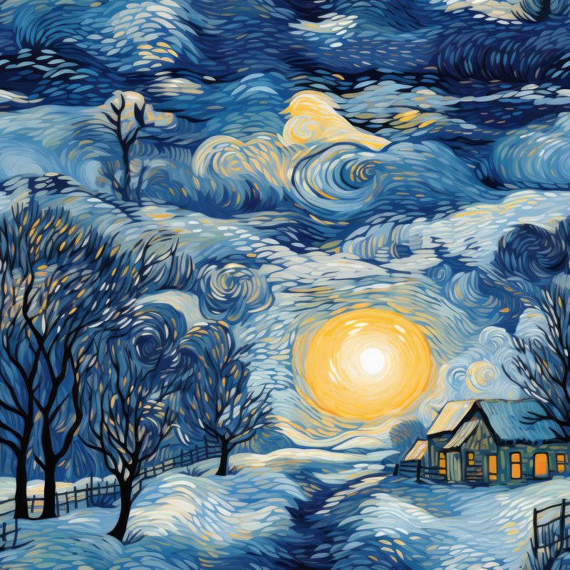 Winter Under the Dawn Pattern 18 Quilting Cotton Fabric