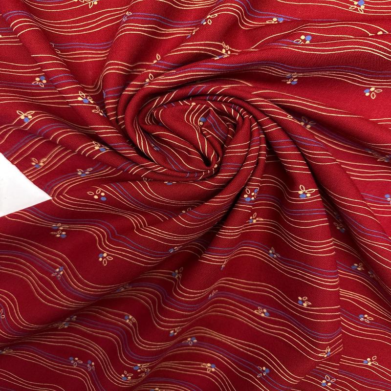 Wool Red Shades Striped Fabric