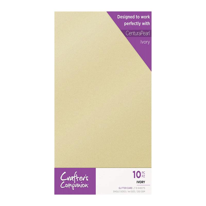 Crafter's Companion Glitter Card 10 Sheet Pack - Ivory