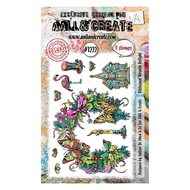 Aall & Create Clear Stamp Set #1222 - Ribboned Wreath Delight*