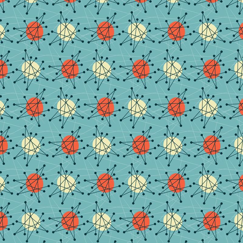 1950s Atomic Age Pattern 3 Quilting Cotton Fabric