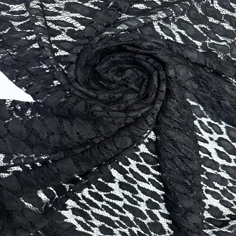 Abstract Black Polyamid Elastane Lace