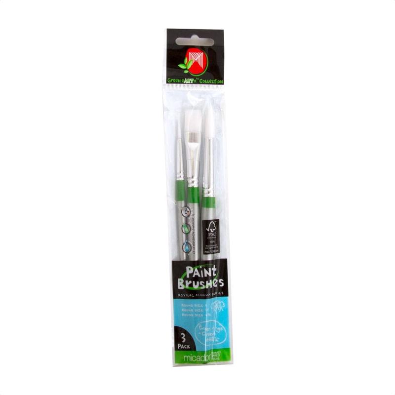 Roymac Achiever Set 3, White Taklon Brushes
