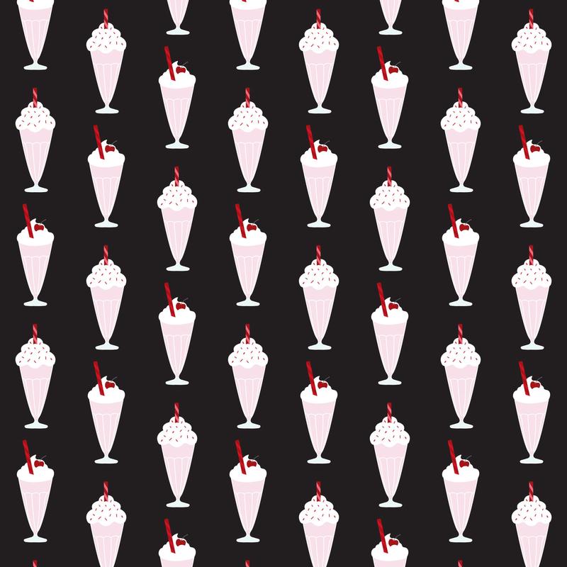 50s Black and Red Diner Pattern 11 Quilting Cotton Fabric