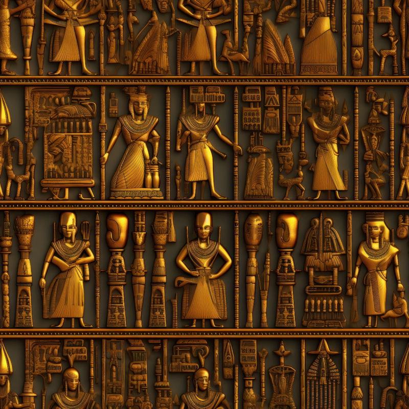 2D Ancient Egypt Pattern 2 Quilting Cotton Fabric