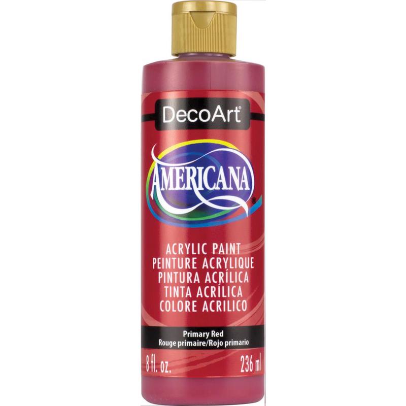 AMERICANA GLOSS ENAMELS ACRYLIC PAINT 8OZ PRIMARY RED - DA8 DA199
