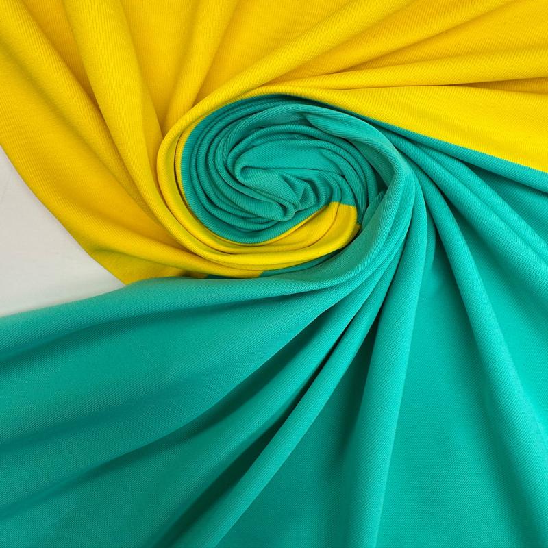 Yellow-Blue Polyamid Elastane Knitted