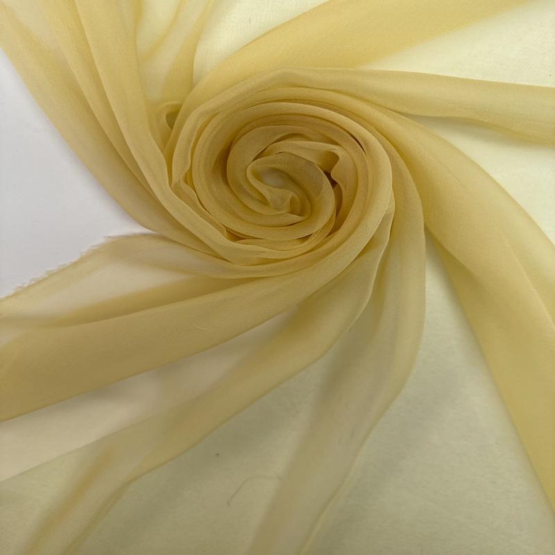 Yellow Silk Chiffon Fabric