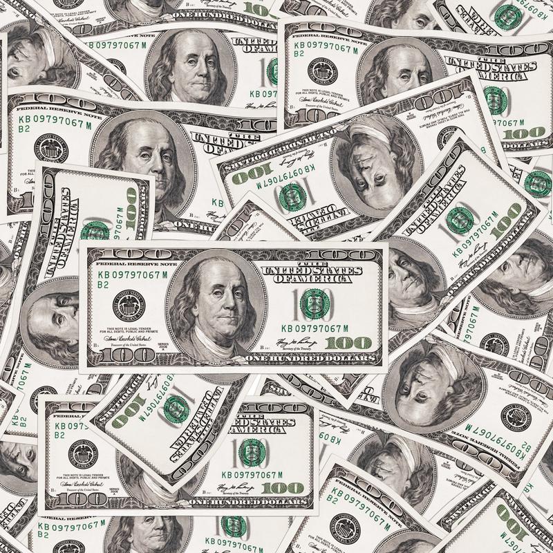 100 Dollar Bill Pattern 1 Quilting Cotton Fabric