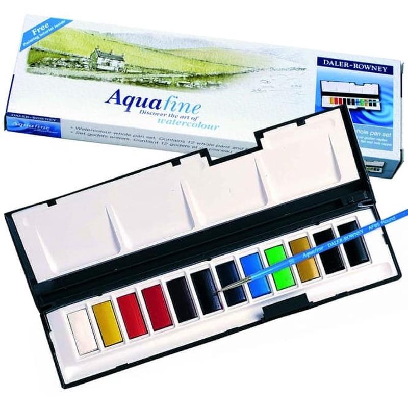 Aquafine Watercolour Whole Pan Set 12