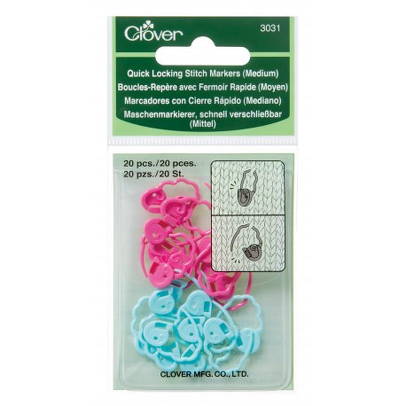 Clover 3031 Quick Locking Stitch Markers (Medium)