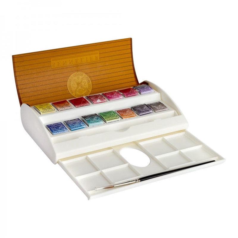 Sennelier Aquarelle Watercolour Travel Box 14 Half Pan