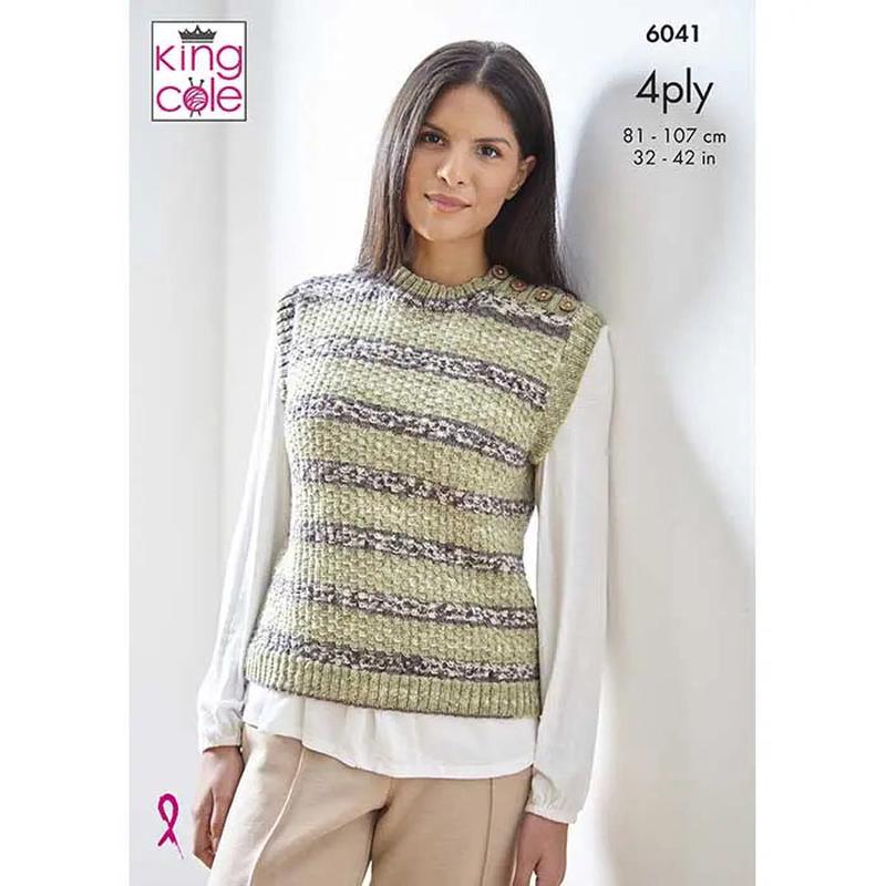 6041 Pullover and Top  in Norse 4Ply