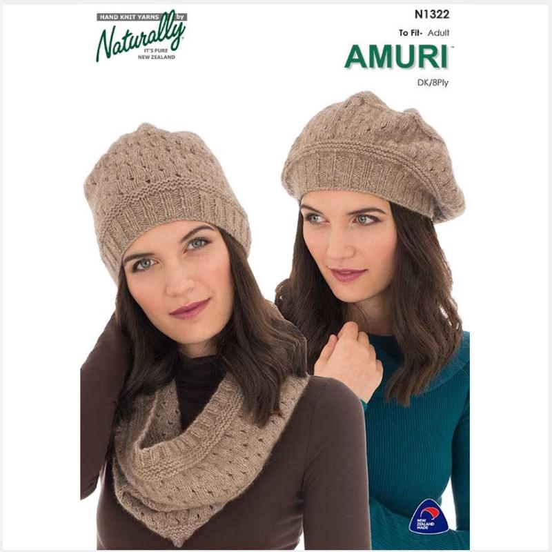 Amuri Hat, Beanie, Cowl 8 Ply N1322