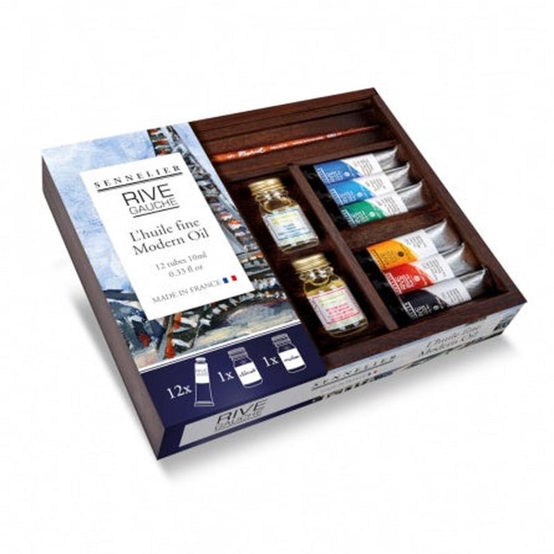Sennelier Rive Gauche Fine Oil set in Wooden Box