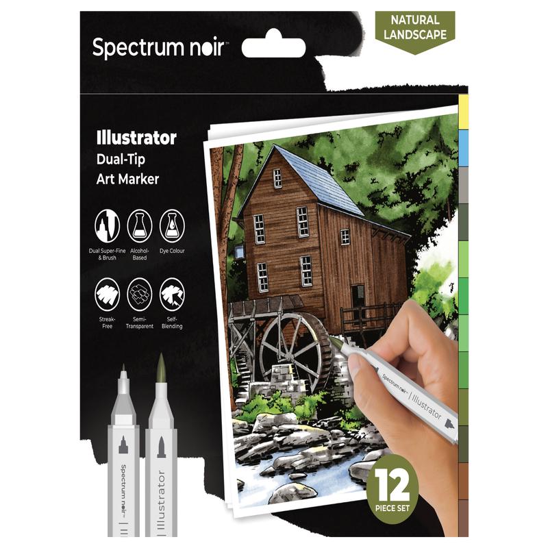 Spectrum Noir-Illustrator 12pc-Natural Landscape