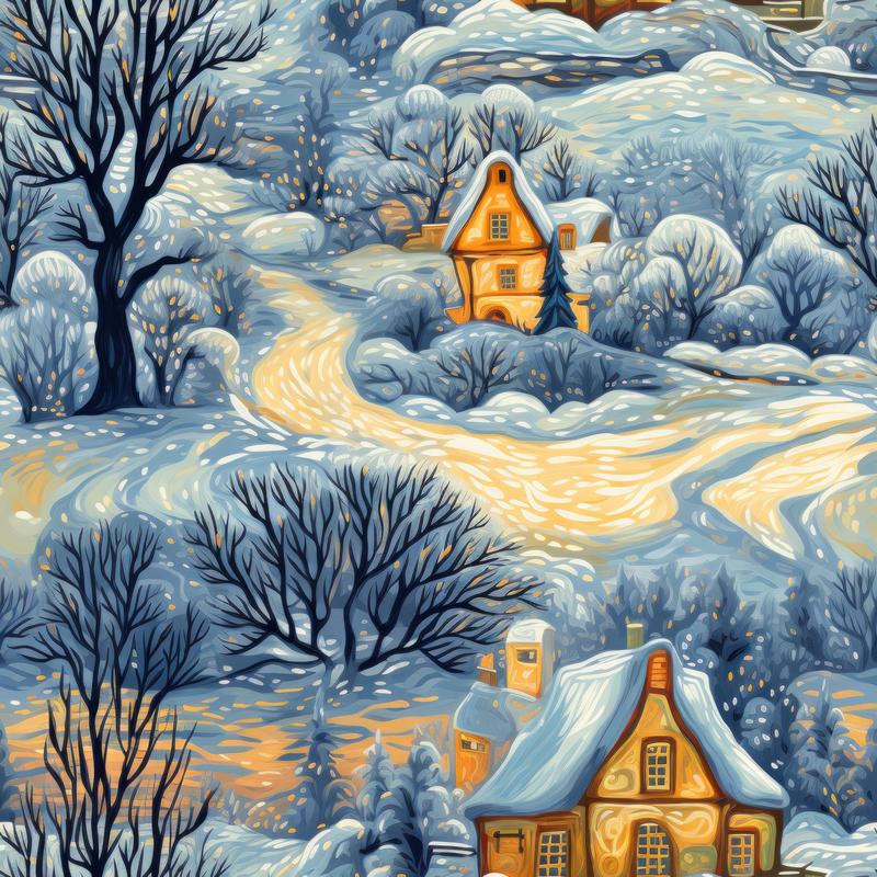 Winter Under the Dawn Pattern 29 Quilting Cotton Fabric