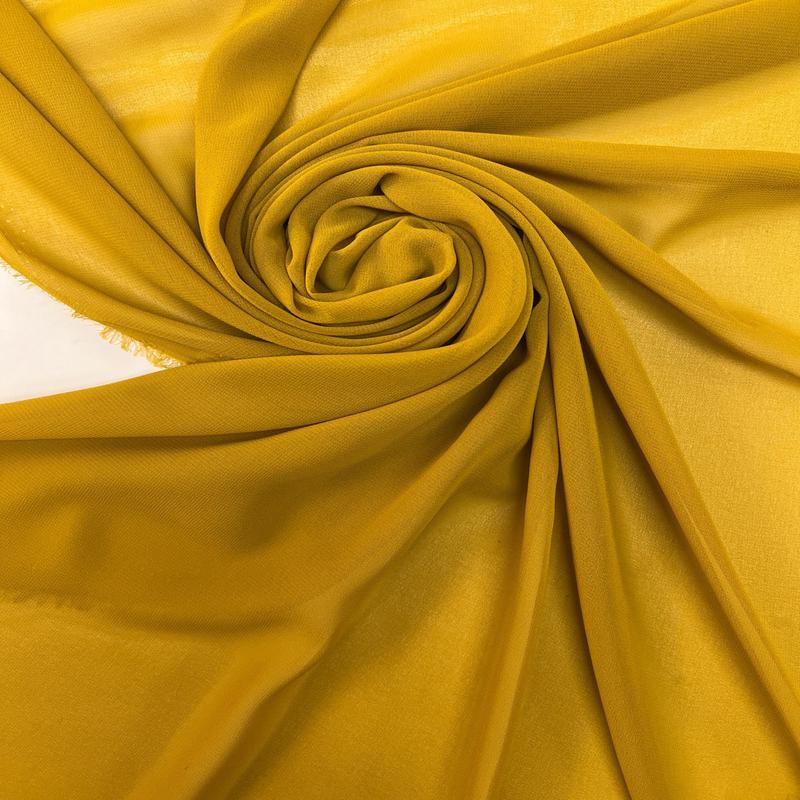 Yellow-Brown Polyester Crepe