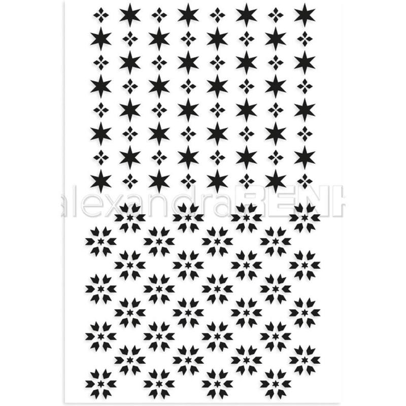 Alexandra Renke Red Christmas Clear Stamps - Star Pattern