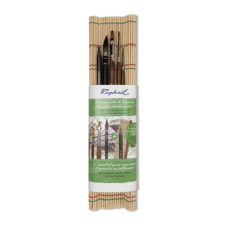 Raphal Stocked Bamboo Brush Roll (Sketching and Watercolour)