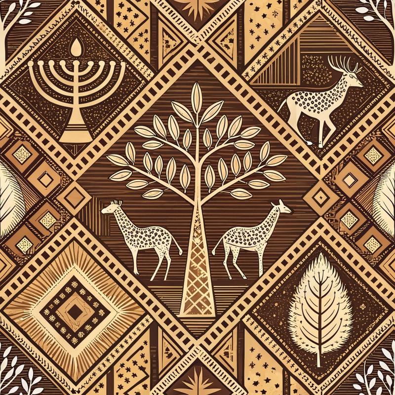African Mud Cloth Line Art Pattern 10 Quilting Cotton Fabric