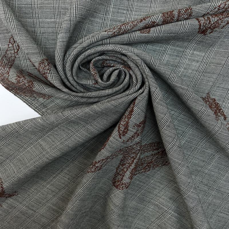 Wool Printed Abstract Striped Fabric
