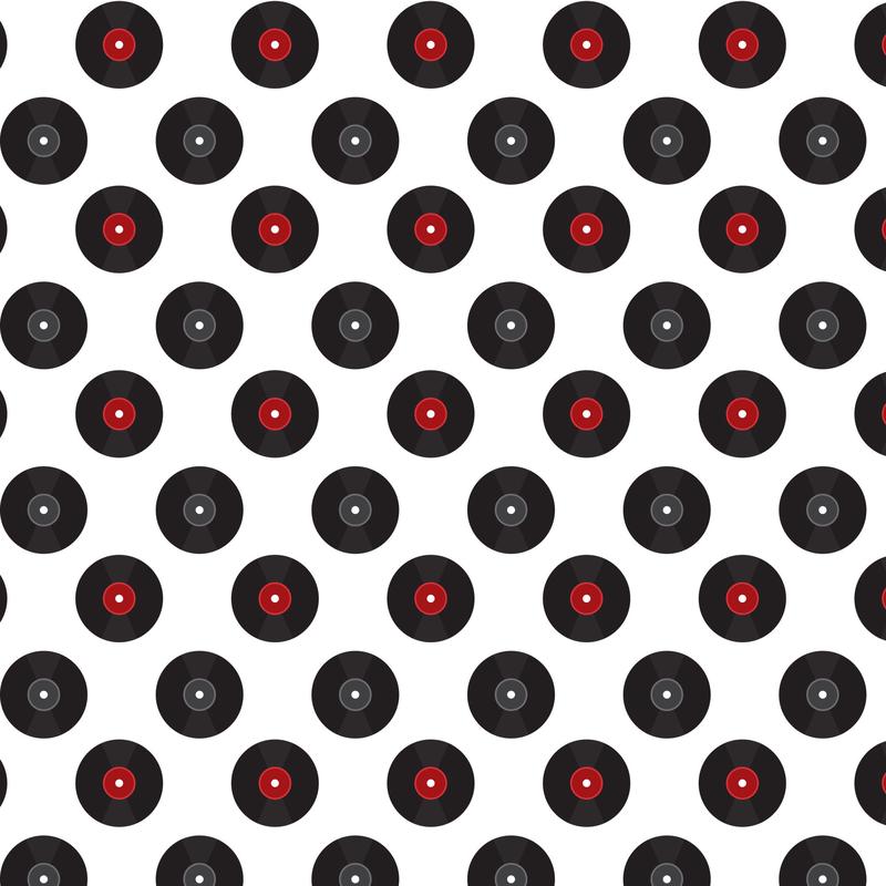 50s Black and Red Diner Pattern 7 Quilting Cotton Fabric